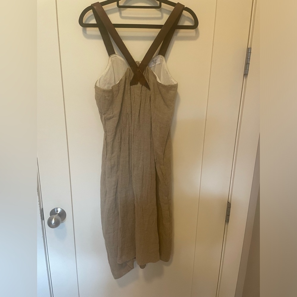 Hazel Brown Collection Leather Strap Dress SZ 2 US6 $580